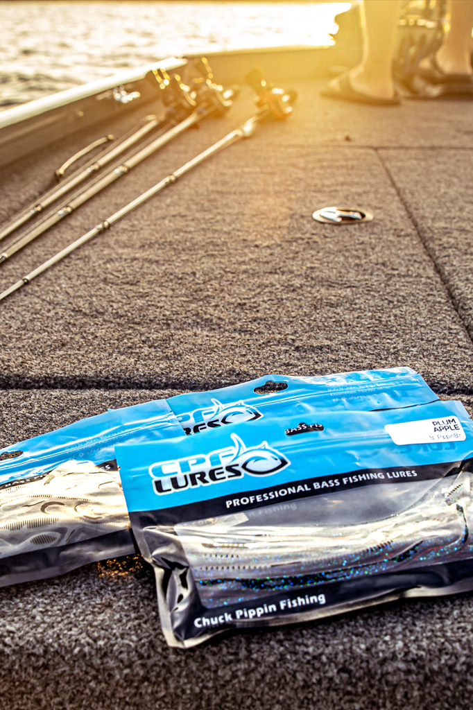 CPF Lures Soft Plastic Baits on a Boata